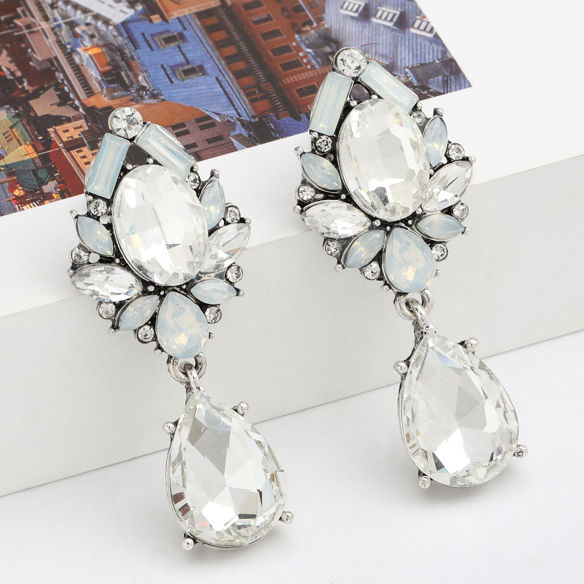 Fashion Color Diamond Round Alloy Diamond Geometric Earrings