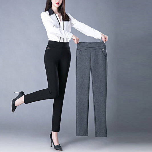 Women's Elastic High-waisted Casual Pants