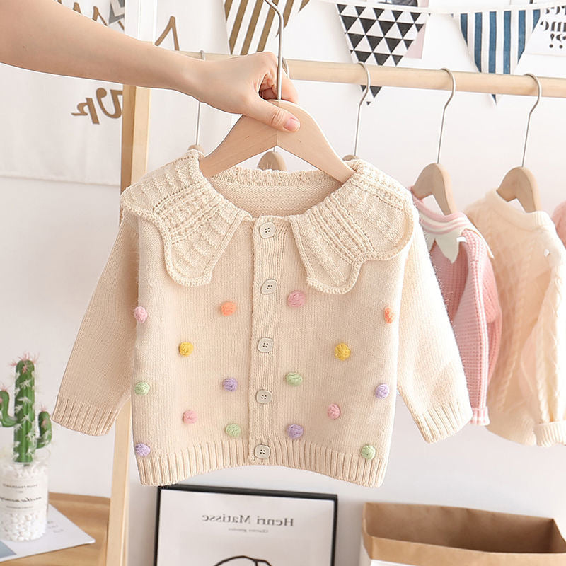 Long Sleeve Western Style Autumn And Winter New Baby Sweater Coat