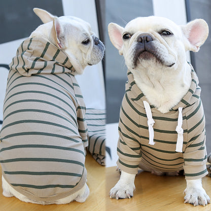 Pet Dog Cat Hoodie Striped Clothes