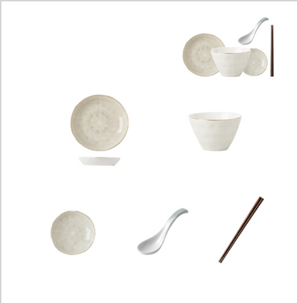 Dishes Set Nordic Phnom Penh Light Luxury Ceramic Tableware Household Modern Simple Tableware Chopsticks Big Soup Bowl Combination