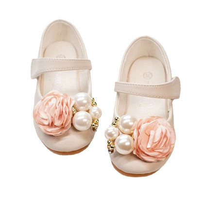 Girls Pearl Bow Show Princess Shoes