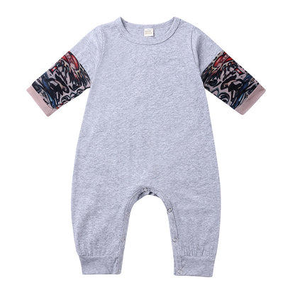 Kids Long Sleeve Tattoo One-piece Romper Baby Flower Arm Romper Clothes