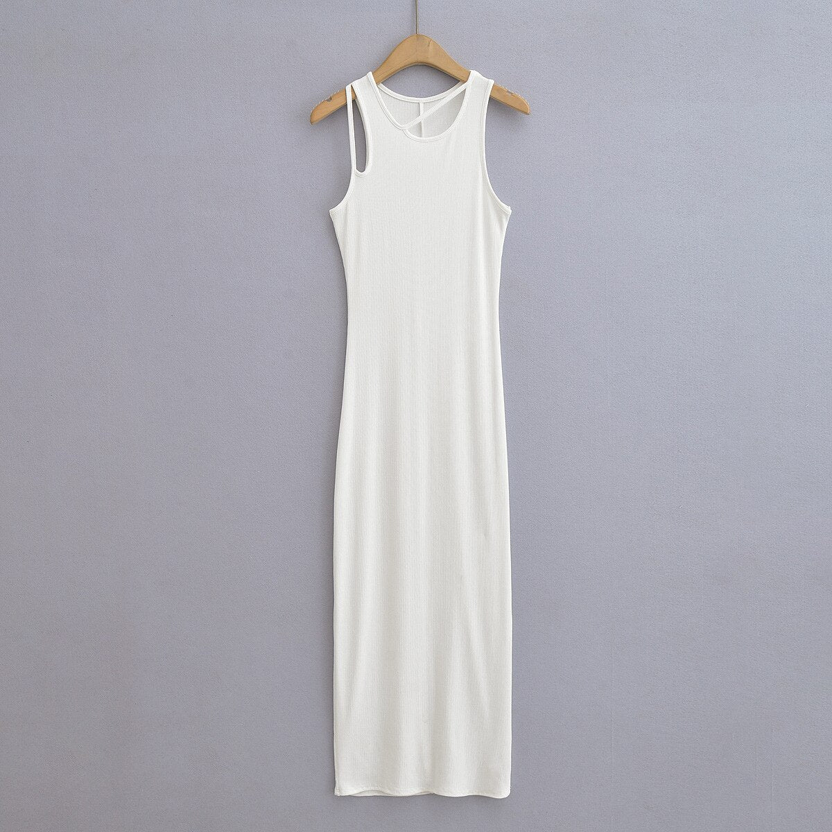 Women Kims Style Cut Out Soft Lounge Scoop Neck Maxi Tank Sleeveless Bodycorn  Dress