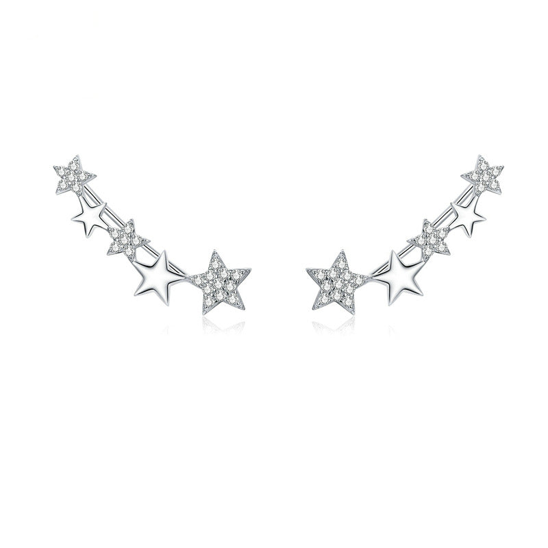 European And American Style Temperament Zircon Star Earrings