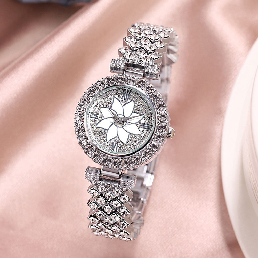 Fashion Temperament Diamond Starry Bracelet Watch Lady Creative Gift Set