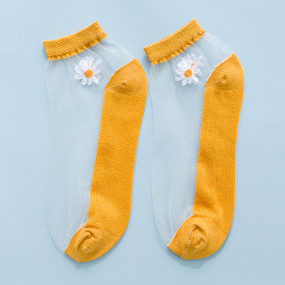 Women's Low-cut Liners Transparent Spun Glass Thin Socks