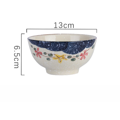 Household Underglaze Hand Painted Ceramic Rice Bowl