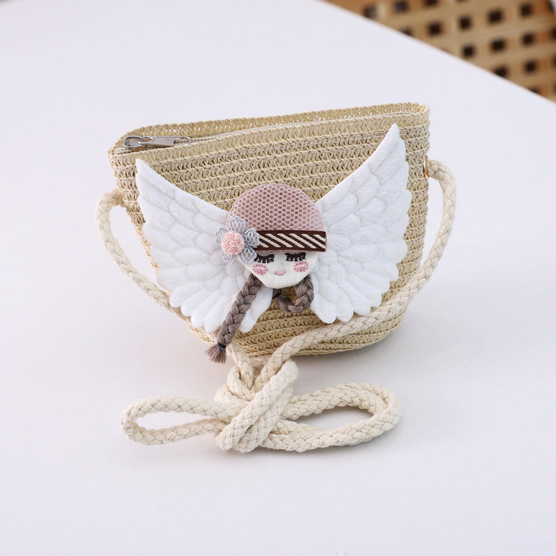 Children's straw hat bag set