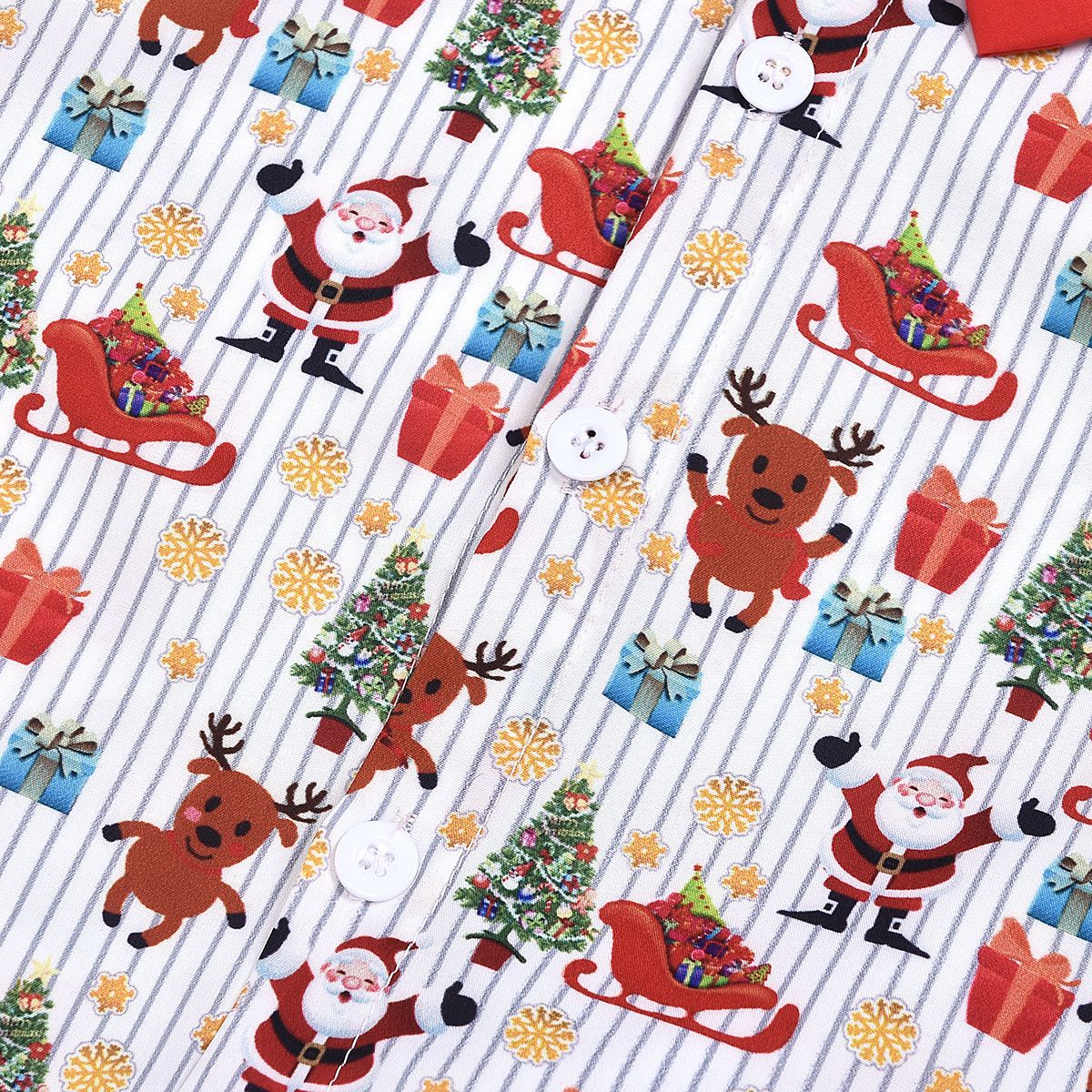 boy clothing set bow christmas print