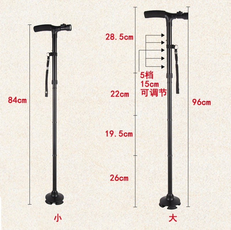 LED folding cane