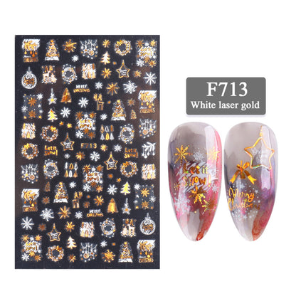 Nail Art Stickers 3d Christmas Series Two-color