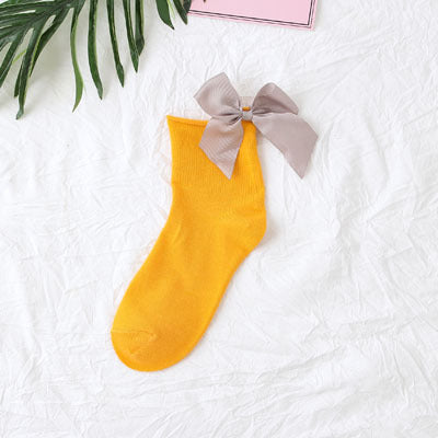 Back bow cotton socks