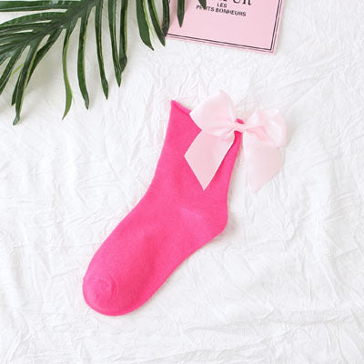 Back bow cotton socks