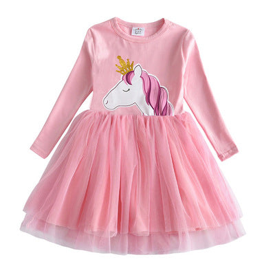 Baby Girl Long Sleeve Clothes Kids Party Dresses For Girls