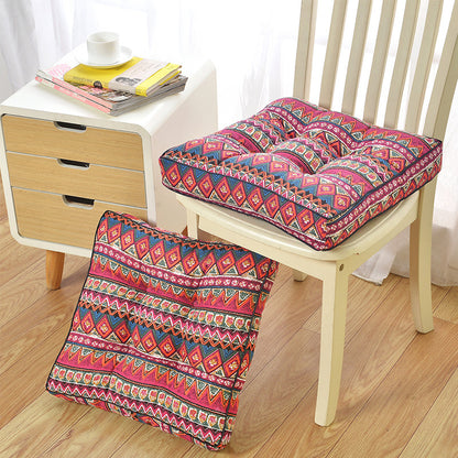 Thick cotton linen tatami chair cushion