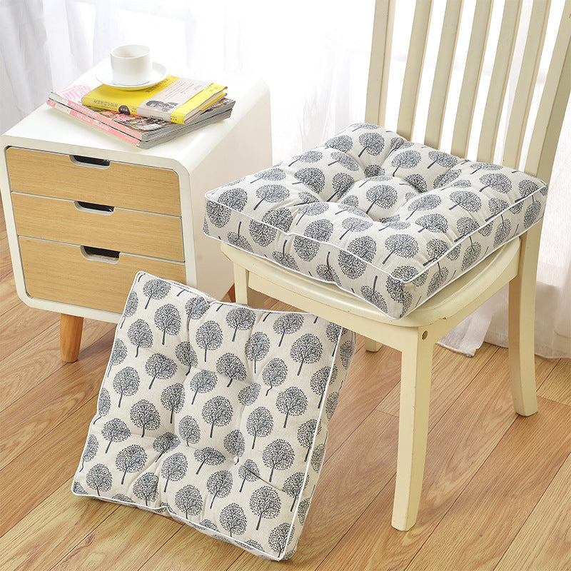 Thick cotton linen tatami chair cushion