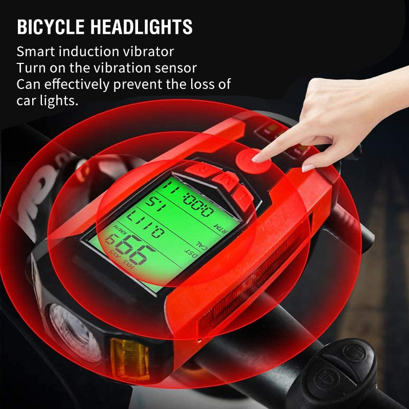 Bicycle headlight wireless code meter