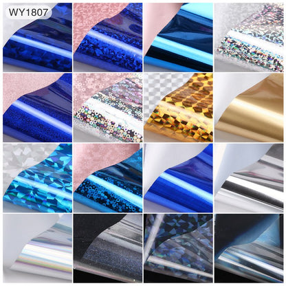 16pcs 20x4cm Mix Nail Art Transfer Foil Sticker