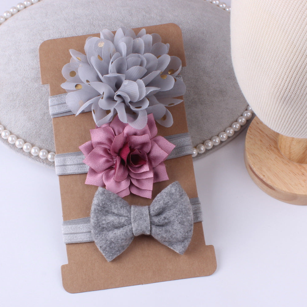 Three-piece Floral Simple Baby Stretch Hairband