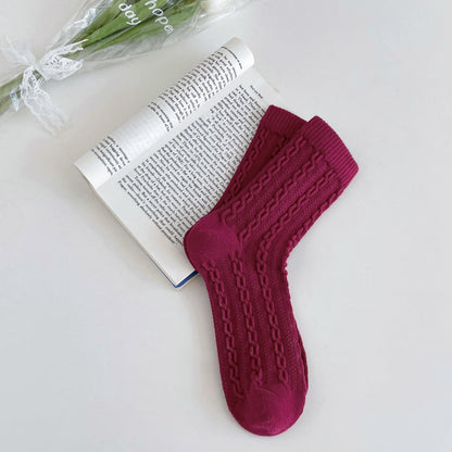 Women's Fashion Retro Twist Tube Socks