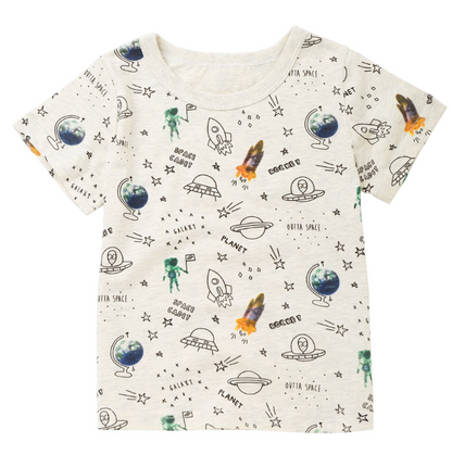 Summer new cartoon print pattern children's short-sleeved t-shirt cotton children's wear