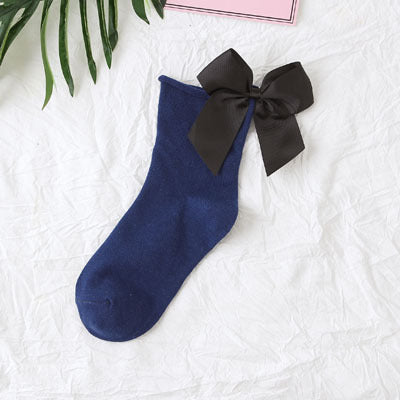 Back bow cotton socks