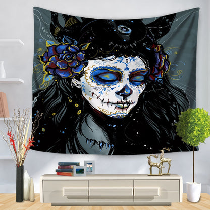 Skull Halloween digital print tapestry hung tablecloth beach towel