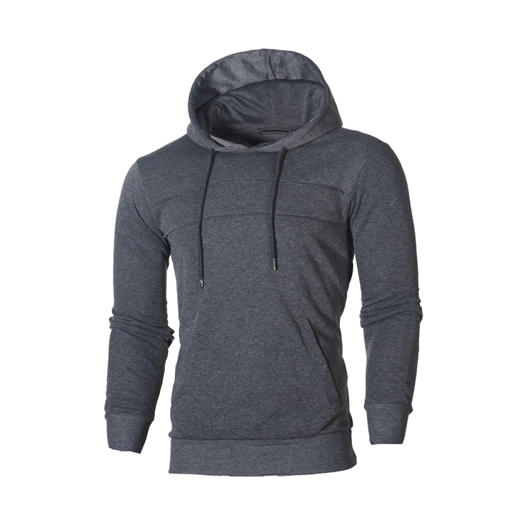 Spliced Corded Long Sleeve Hoodie Men