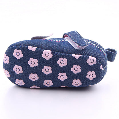 Bowknot Embroidered Fashion Denim Toddler Shoes