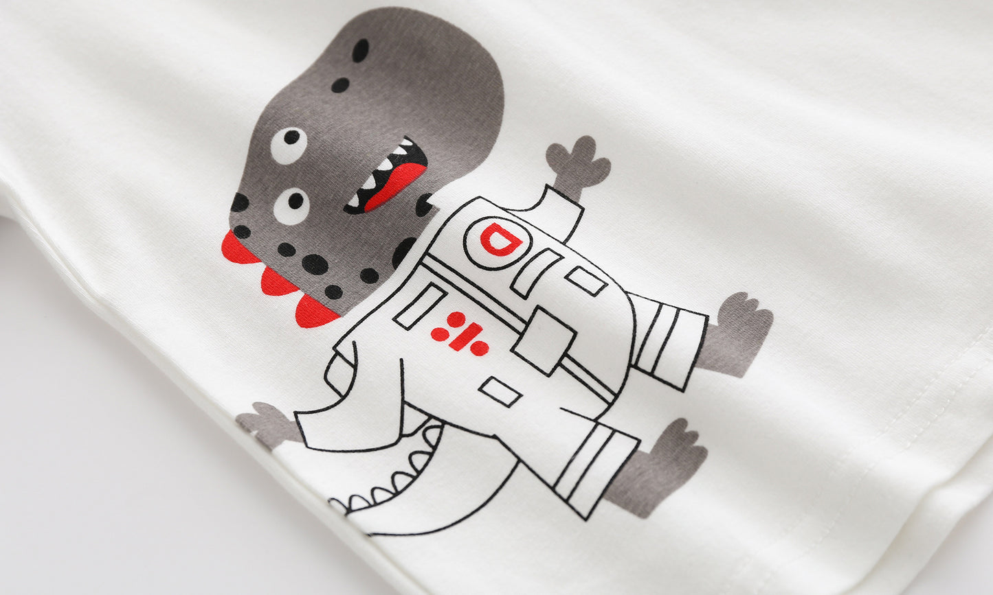 Fashion Casual Lapel Spring Boys' T-shirt Cartoon Printing