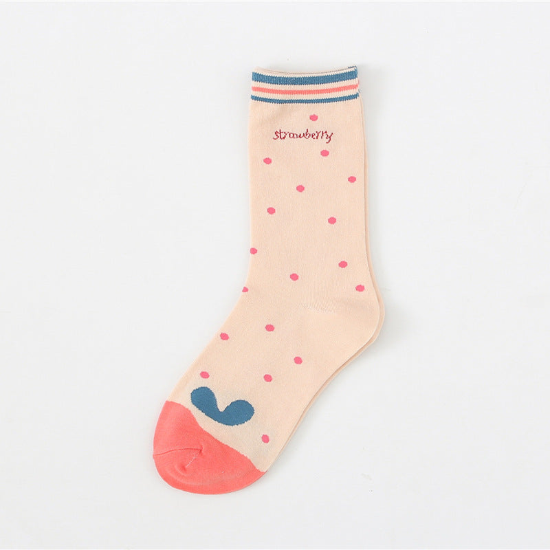 Women's Cotton Breathable Sports Strawberry Socks