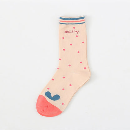 Women's Cotton Breathable Sports Strawberry Socks