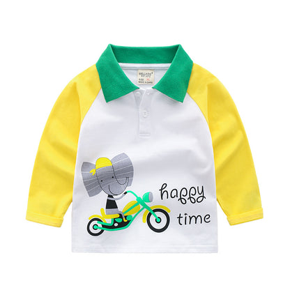 Boys autumn long-sleeved T-shirt children's POLO shirt