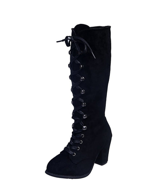 Square heel PU fashion boots suede boots
