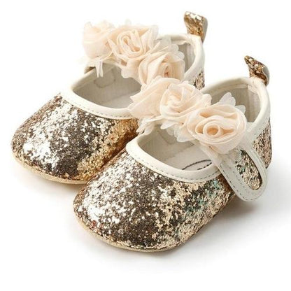 Glitter Rosette Mary Janes