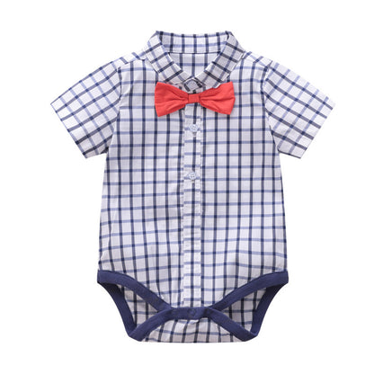 Summer gentleman suit short-sleeved baby clothes