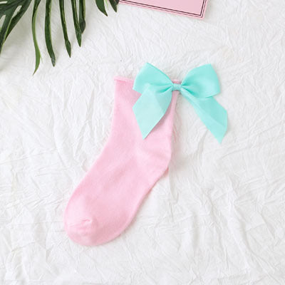 Back bow cotton socks