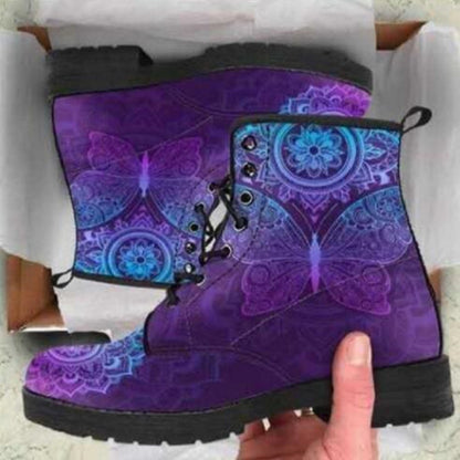 Women's Digital Printed High-Top Martin Boots