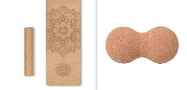 Portable Cork Yoga Non-Slip Exercise Mat Composite Environmentally Friendly TPE