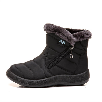 Women's snow boots side zipper waterproof cloth