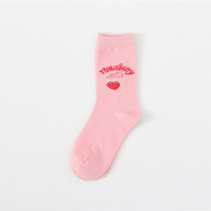 Women's Cotton Breathable Sports Strawberry Socks