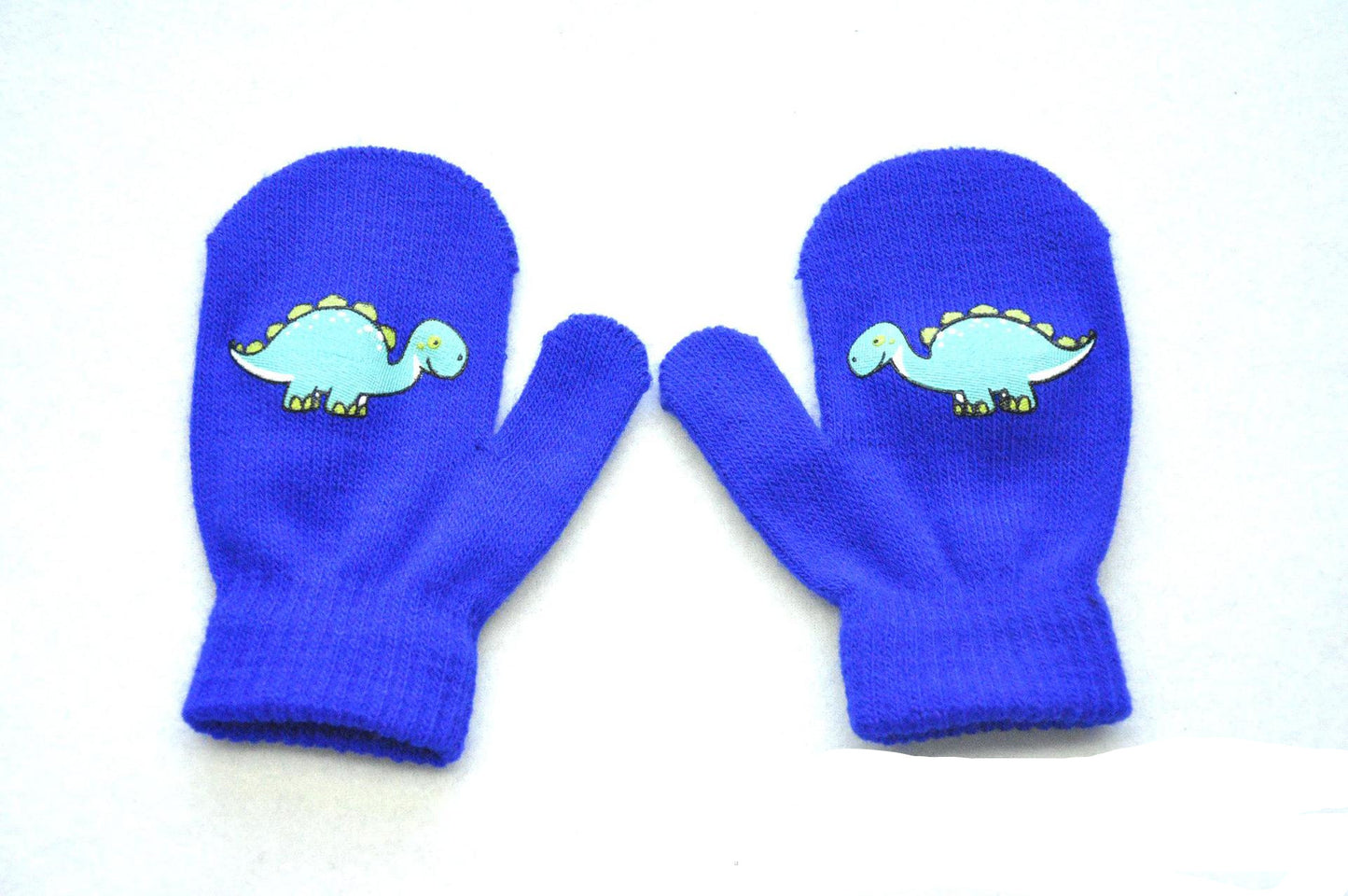 Little dinosaur pattern knitted gloves