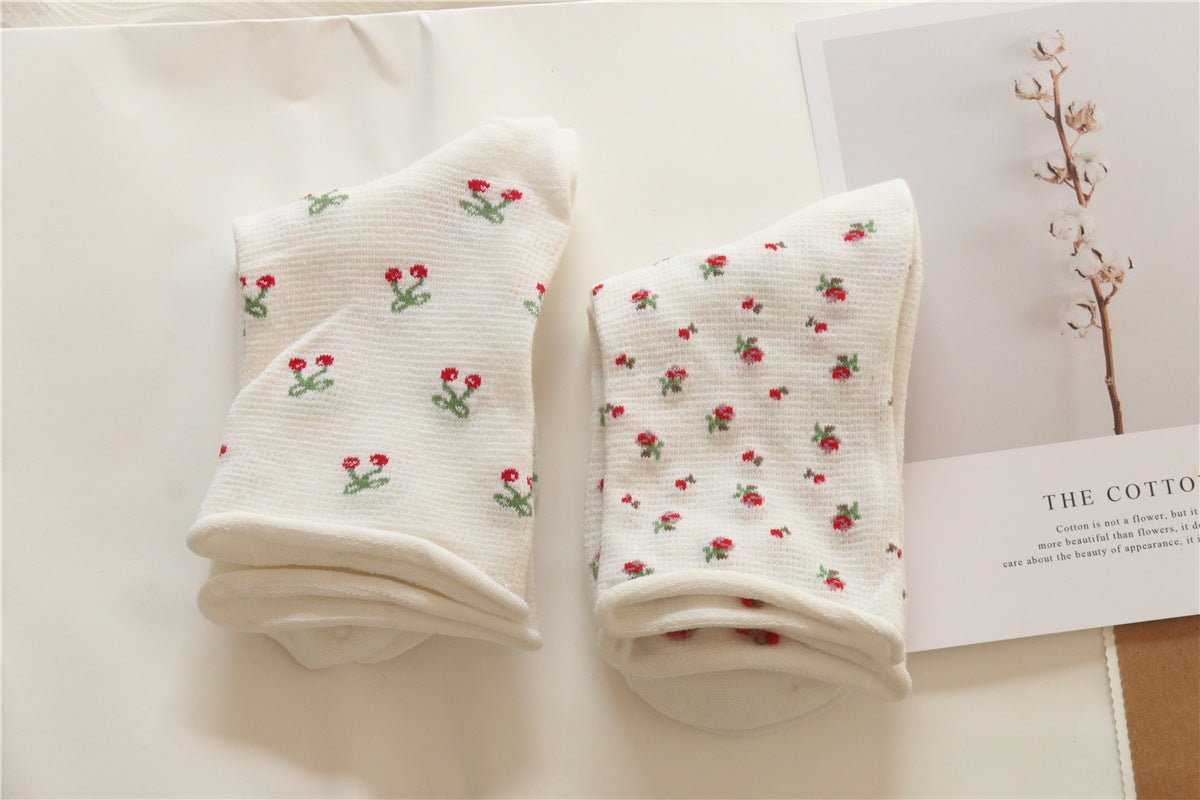 Cherry Cotton Socks Middle Tube Socks