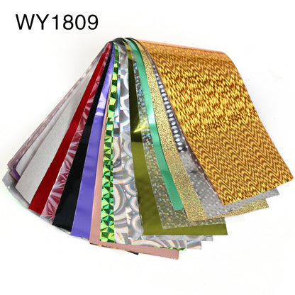 16pcs 20x4cm Mix Nail Art Transfer Foil Sticker