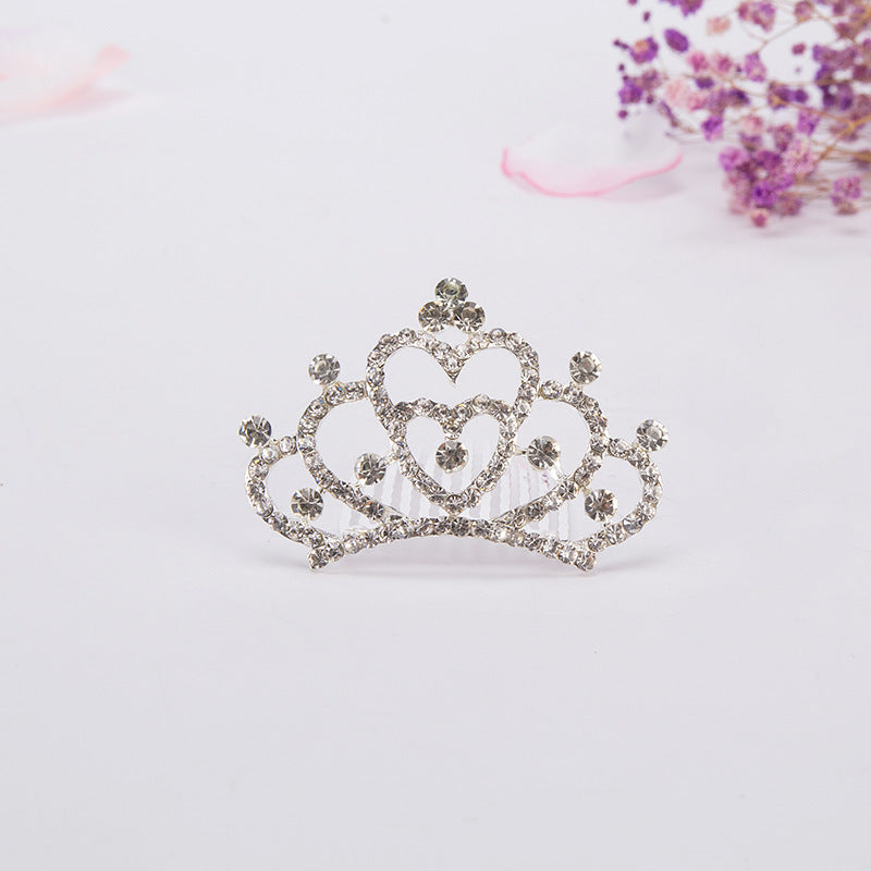 Children's hair comb with diamond crown