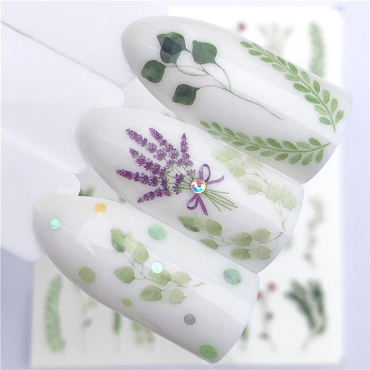 Floral butterfly nail stickers dream catcher nail watermark decal jewelry