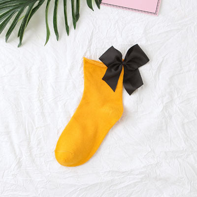 Back bow cotton socks