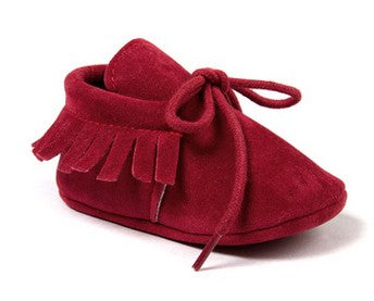 Polychromatic sanding soft bottom tassel shoe baby shoes