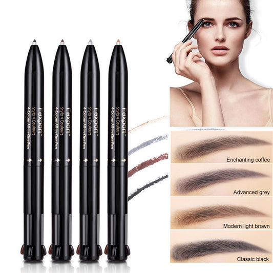 4-in-1 multi-function waterproof eyebrow pencil eyeliner
